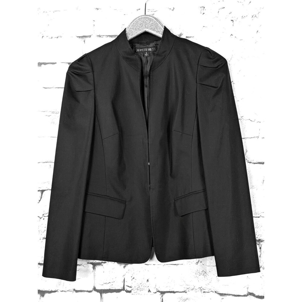 LAFAYETTE 148 Black Stretch Blazer Minimalist Contemporary Modern Size 8